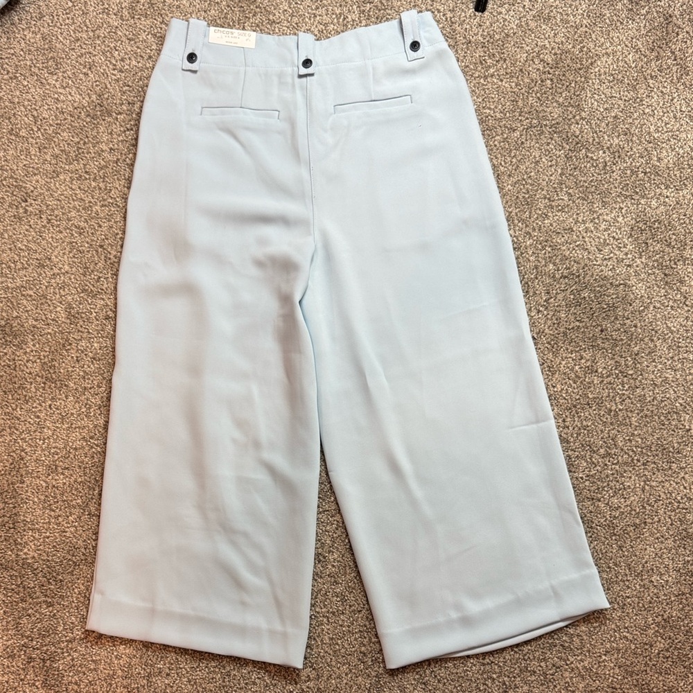 Chico's Soft Blue Wide-Leg Trousers